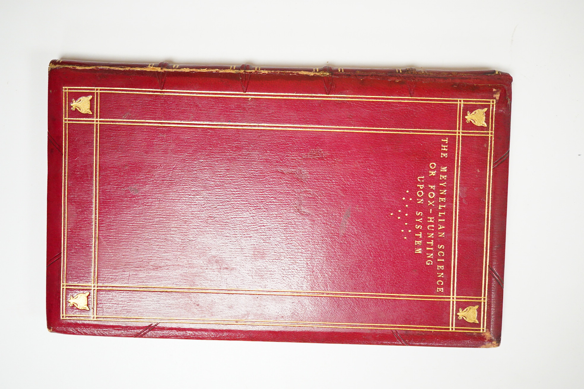 [Hawkes, John] The Meynellian Science; or, Fox-Hunting upon the System. (2nd edition). earlier 20th cent. gilt ruled red pictorial calf, gilt decorated panelled spine, ge. and marbled e/ps., gilt tooled board edges (by H